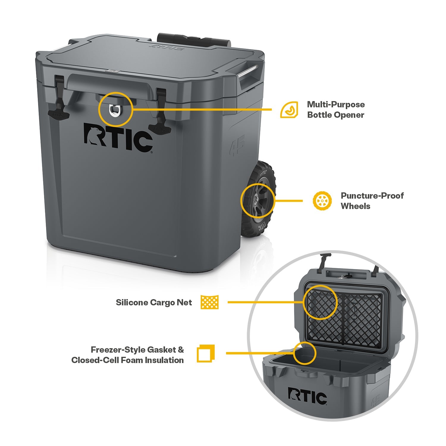 45 QT Ultra-Tough Wheeled Cooler #007L8