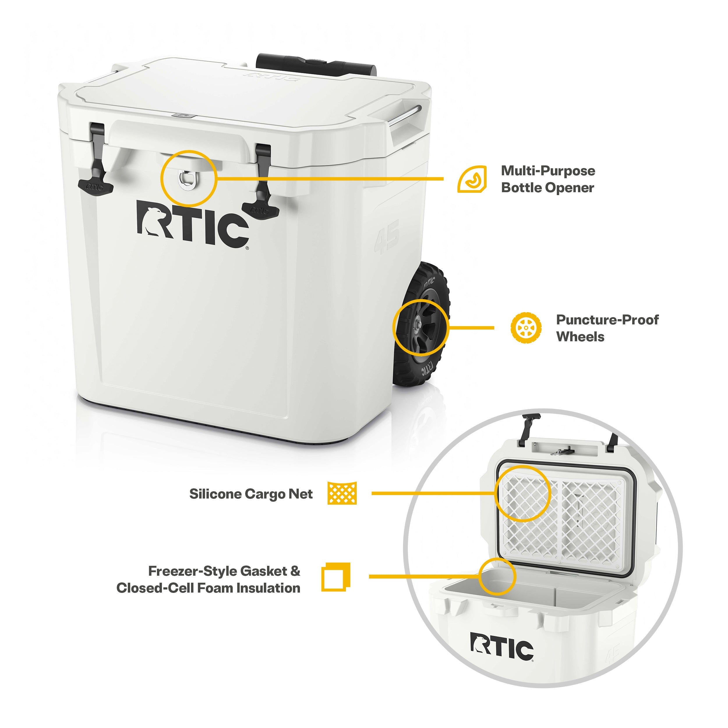 45 QT Ultra-Tough Wheeled Cooler #007L8