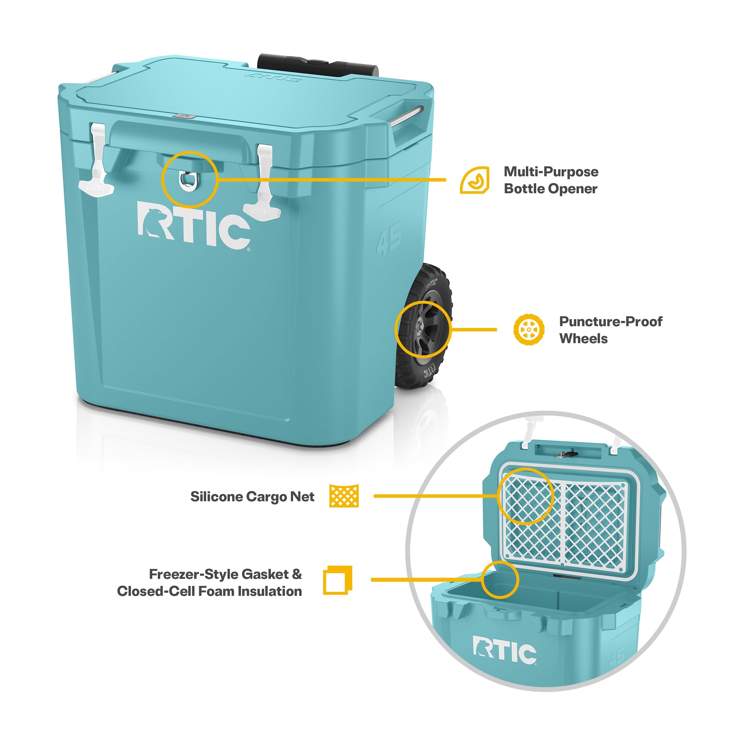 45 QT Ultra-Tough Wheeled Cooler #007L8