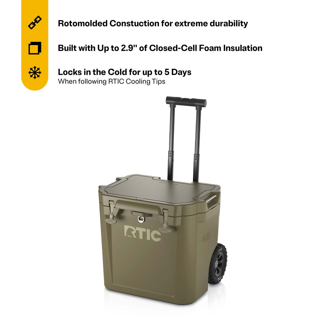 45 QT Ultra-Tough Wheeled Cooler #007L8